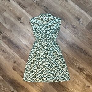 Monteau Green and White Patterned Midi Dress